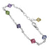 Multicolor Austrian Crystals Italian 925 Sterling Silver Anklet Ankle Bracelets
