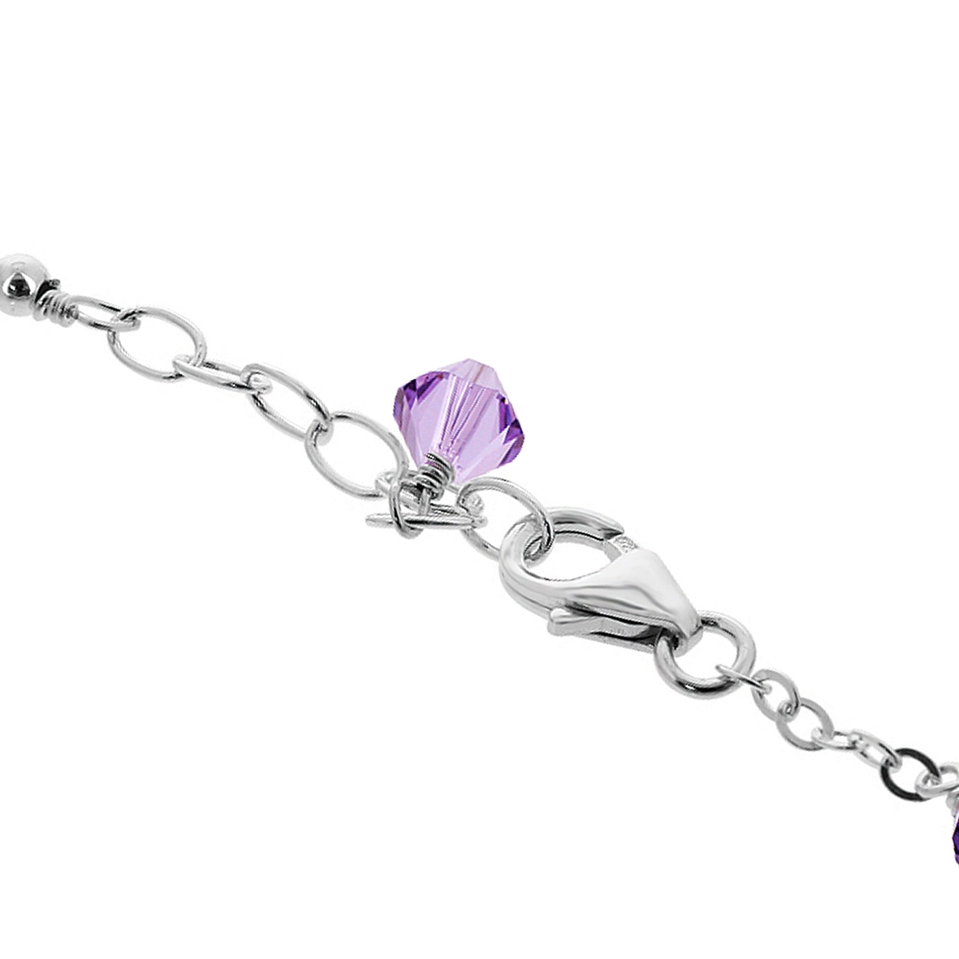 Blue Austrian Crystals 925 Sterling Silver Anklet Ankle Bracelets - Gem Avenue