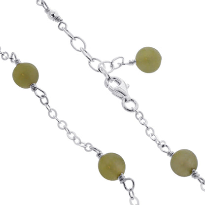 Green Agate 925 Sterling Silver Anklet Ankle Bracelets - Gem Avenue