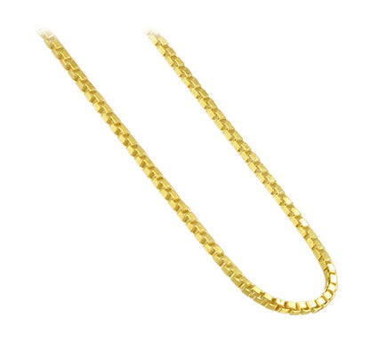 14k Gold over 925 Sterling Silver Vermeil Box Foot Chain Anklet - Gem Avenue