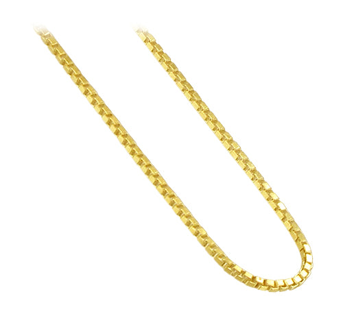 14k Gold over 925 Sterling Silver Vermeil Box Foot Chain Anklet - Gem Avenue