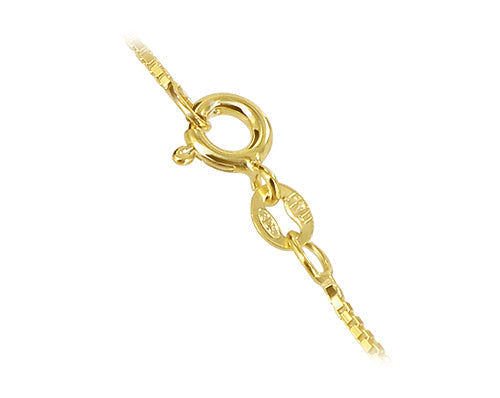 14k Gold over 925 Sterling Silver Vermeil Box Foot Chain Anklet - Gem Avenue