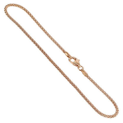 14K Rose Vermeil Lobster Clasp Popcorn Chain Bracelets - Gem Avenue