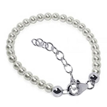 Simulated Pearl 925 Sterling Silver Handmade Bracelet - Gem Avenue