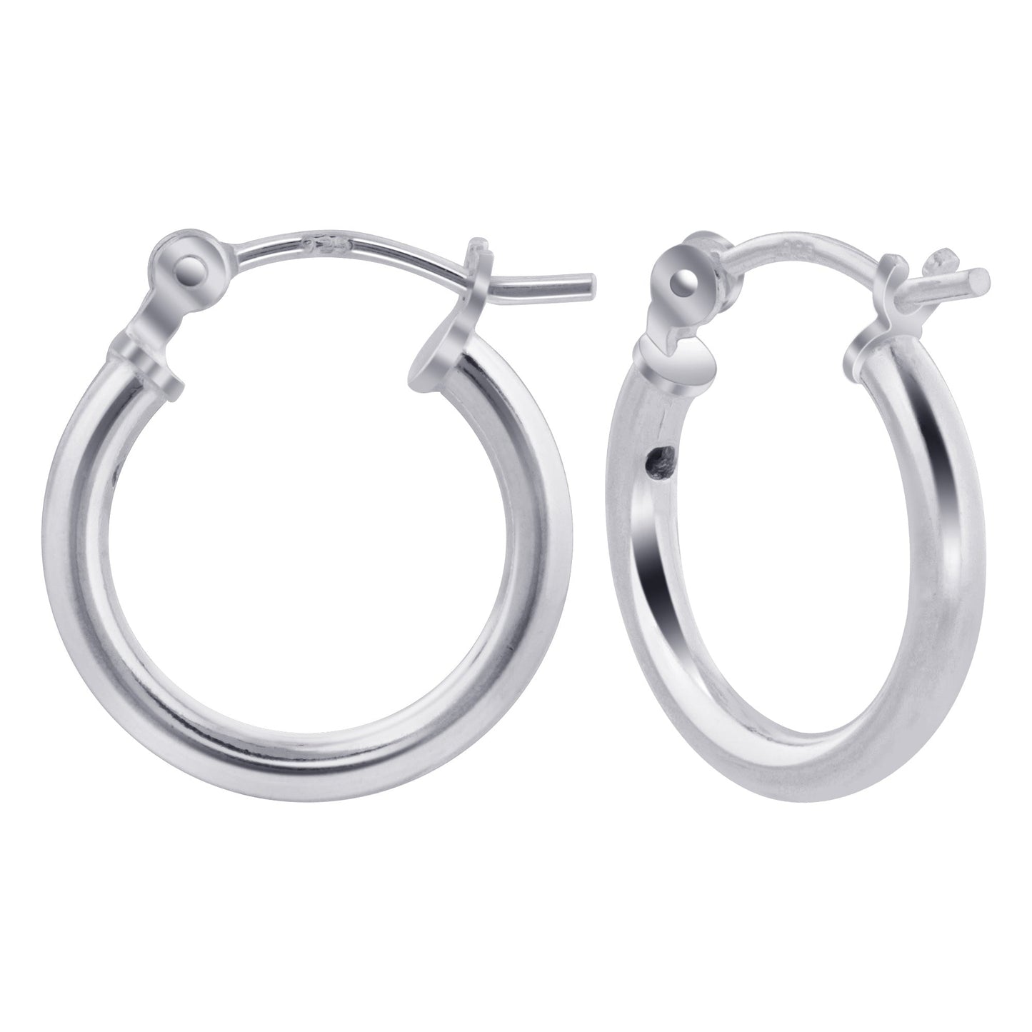 .925 Sterling Silver 2mm 3mm Tube Hoop Earrings