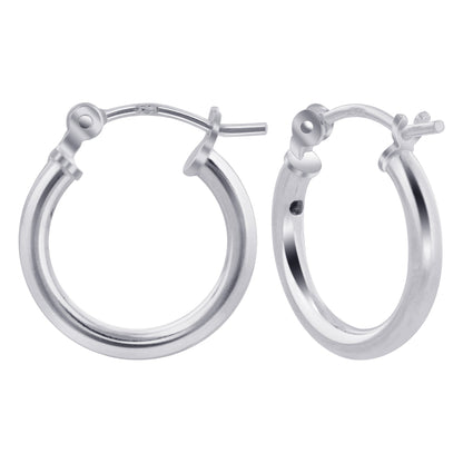 .925 Sterling Silver 2mm 3mm Tube Hoop Earrings