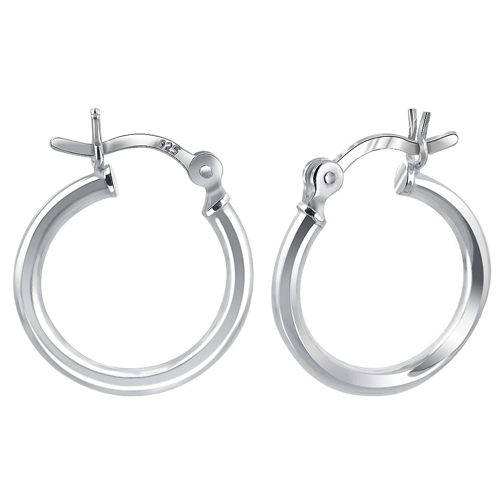 .925 Sterling Silver 2mm 3mm Tube Hoop Earrings