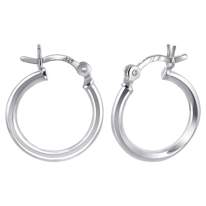.925 Sterling Silver 2mm 3mm Tube Hoop Earrings