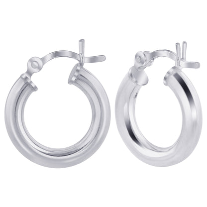 .925 Sterling Silver 2mm 3mm Tube Hoop Earrings