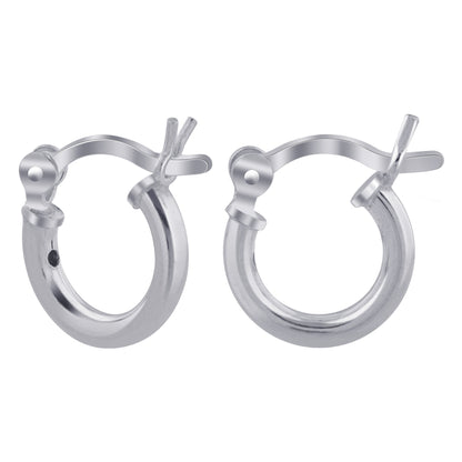 .925 Sterling Silver 2mm 3mm Tube Hoop Earrings