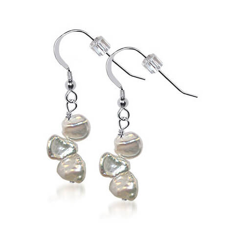 Nugget Pearl 925 Sterling Silver Handmade Drop Earrings - Gem Avenue