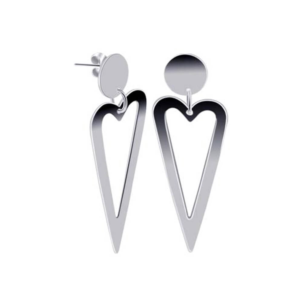 925 Sterling Silver Open Heart Post Back Stud Earrings - Gem Avenue