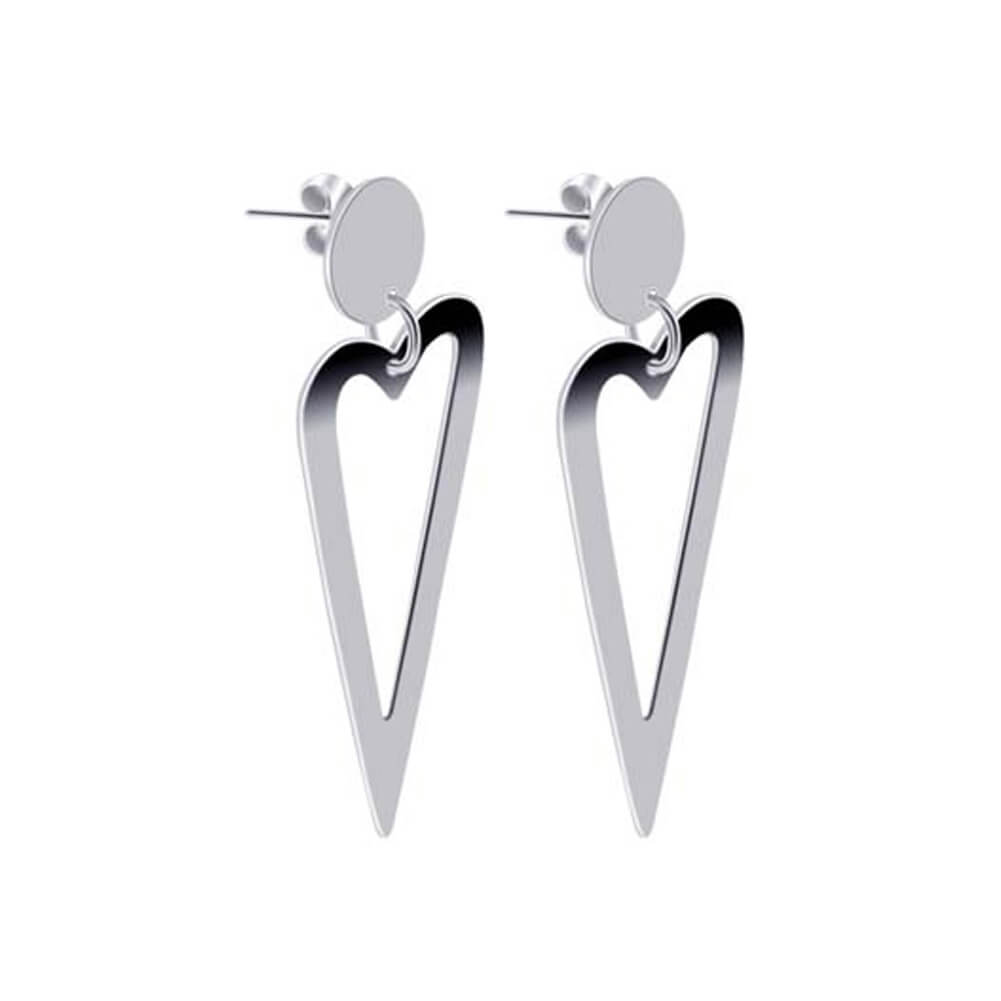 925 Sterling Silver Open Heart Post Back Stud Earrings - Gem Avenue