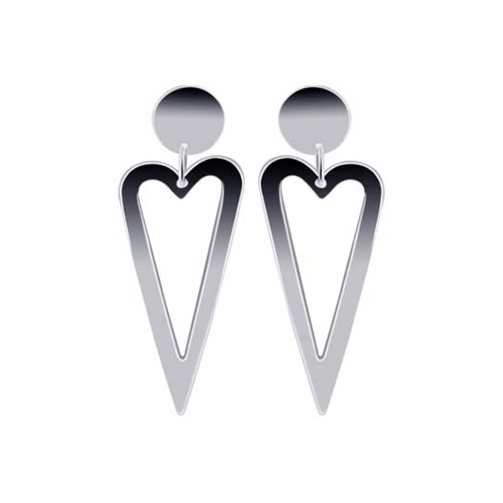 925 Sterling Silver Open Heart Post Back Stud Earrings - Gem Avenue