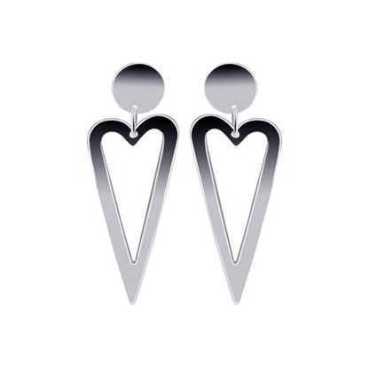 925 Sterling Silver Open Heart Post Back Stud Earrings - Gem Avenue