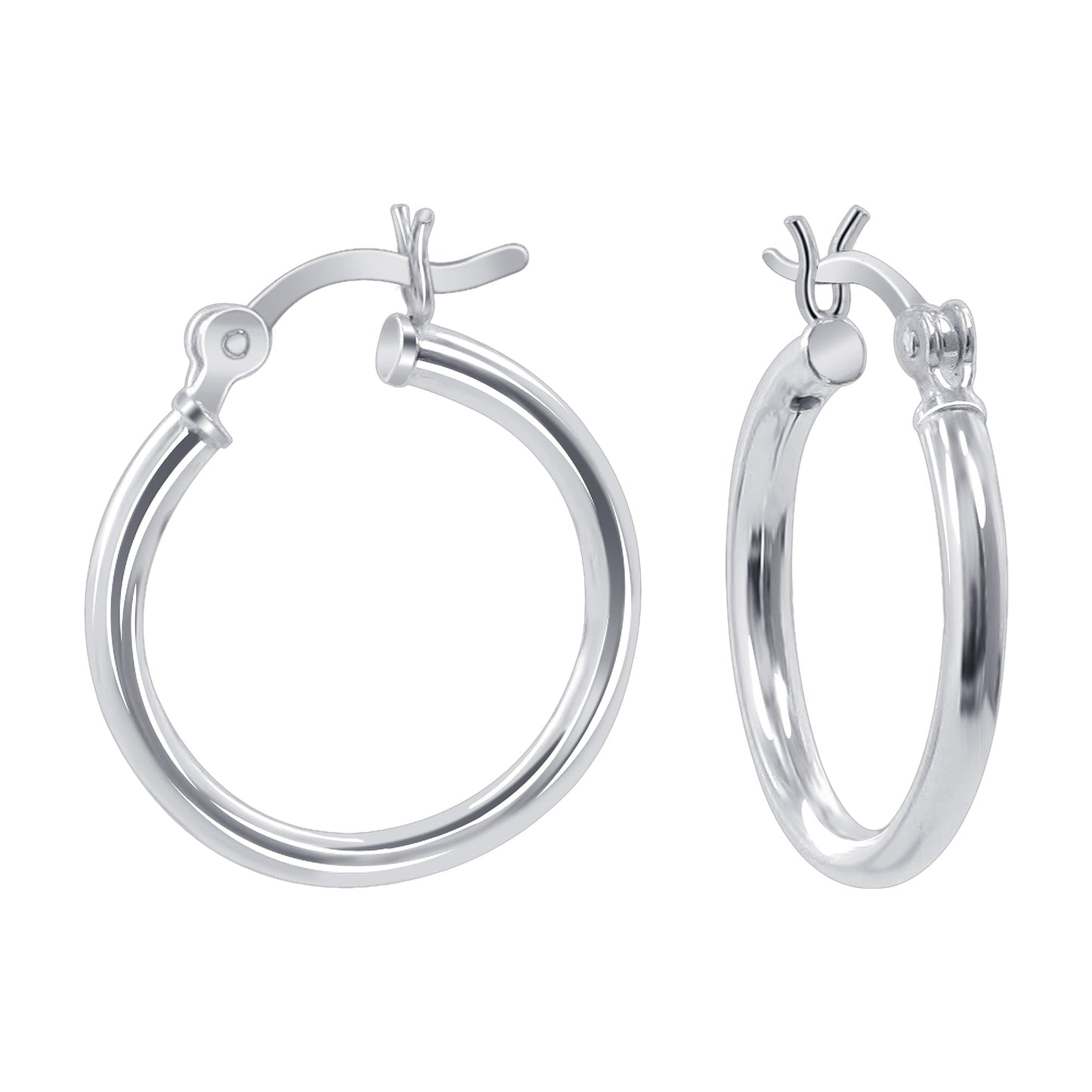 .925 Sterling Silver 2mm 3mm Tube Hoop Earrings