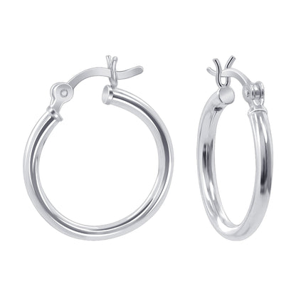 .925 Sterling Silver 2mm 3mm Tube Hoop Earrings