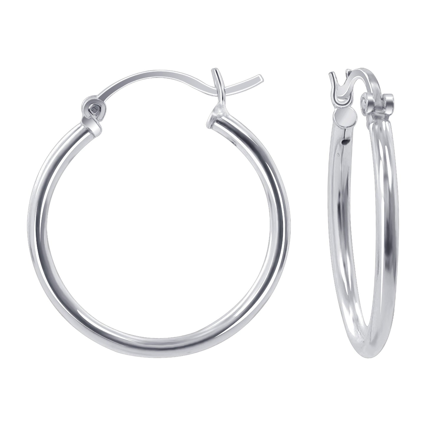 .925 Sterling Silver 2mm 3mm Tube Hoop Earrings