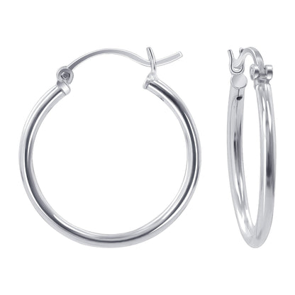 .925 Sterling Silver 2mm 3mm Tube Hoop Earrings