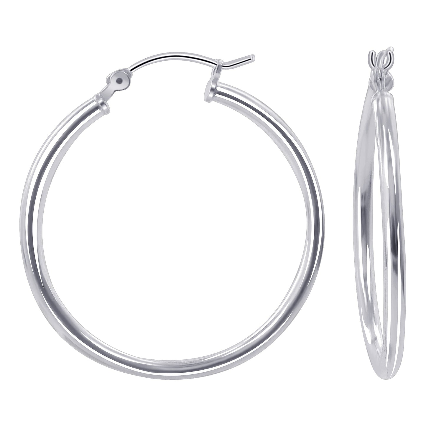 .925 Sterling Silver 2mm 3mm Tube Hoop Earrings