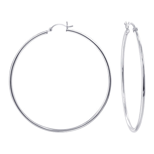 .925 Sterling Silver 2mm 3mm Tube Hoop Earrings