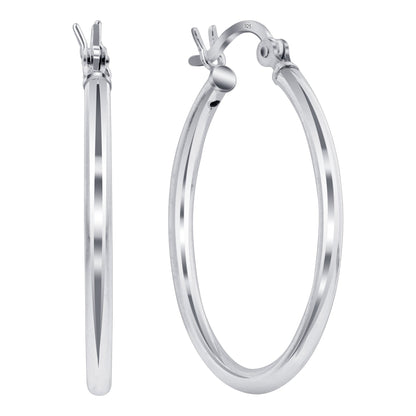 .925 Sterling Silver 2mm 3mm Tube Hoop Earrings