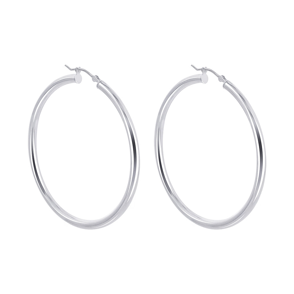 .925 Sterling Silver 2mm 3mm Tube Hoop Earrings