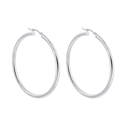 .925 Sterling Silver 2mm 3mm Tube Hoop Earrings