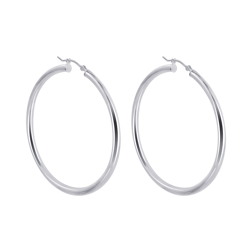 .925 Sterling Silver 2mm 3mm Tube Hoop Earrings