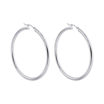 .925 Sterling Silver 2mm 3mm Tube Hoop Earrings