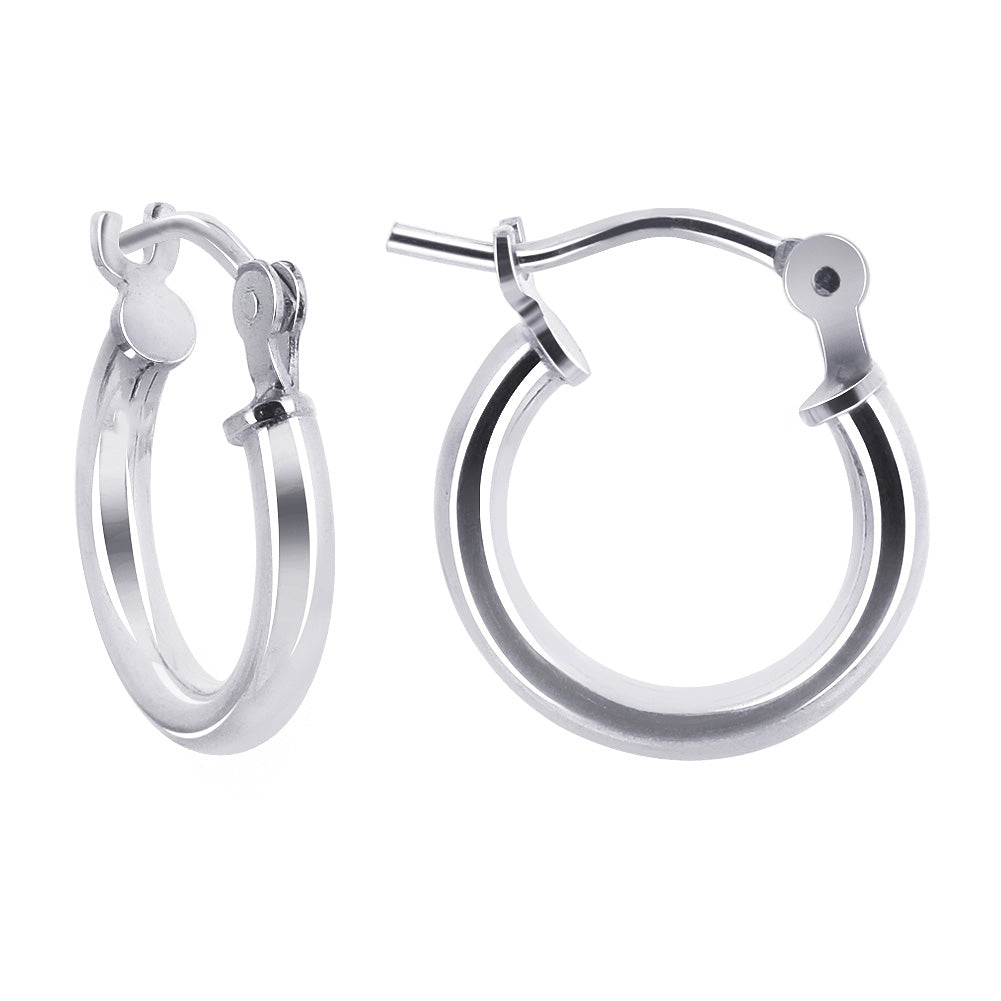 .925 Sterling Silver 2mm 3mm Tube Hoop Earrings