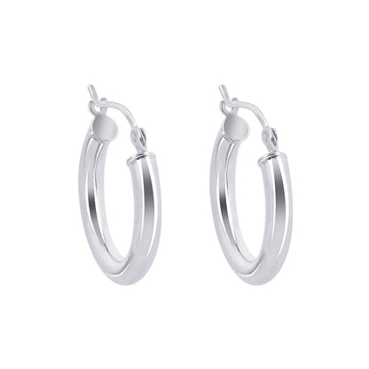 .925 Sterling Silver 2mm 3mm Tube Hoop Earrings