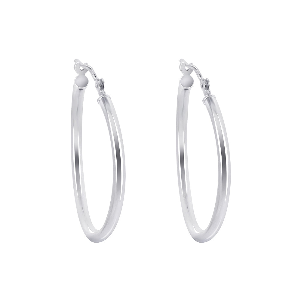 .925 Sterling Silver 2mm 3mm Tube Hoop Earrings