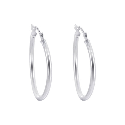 .925 Sterling Silver 2mm 3mm Tube Hoop Earrings