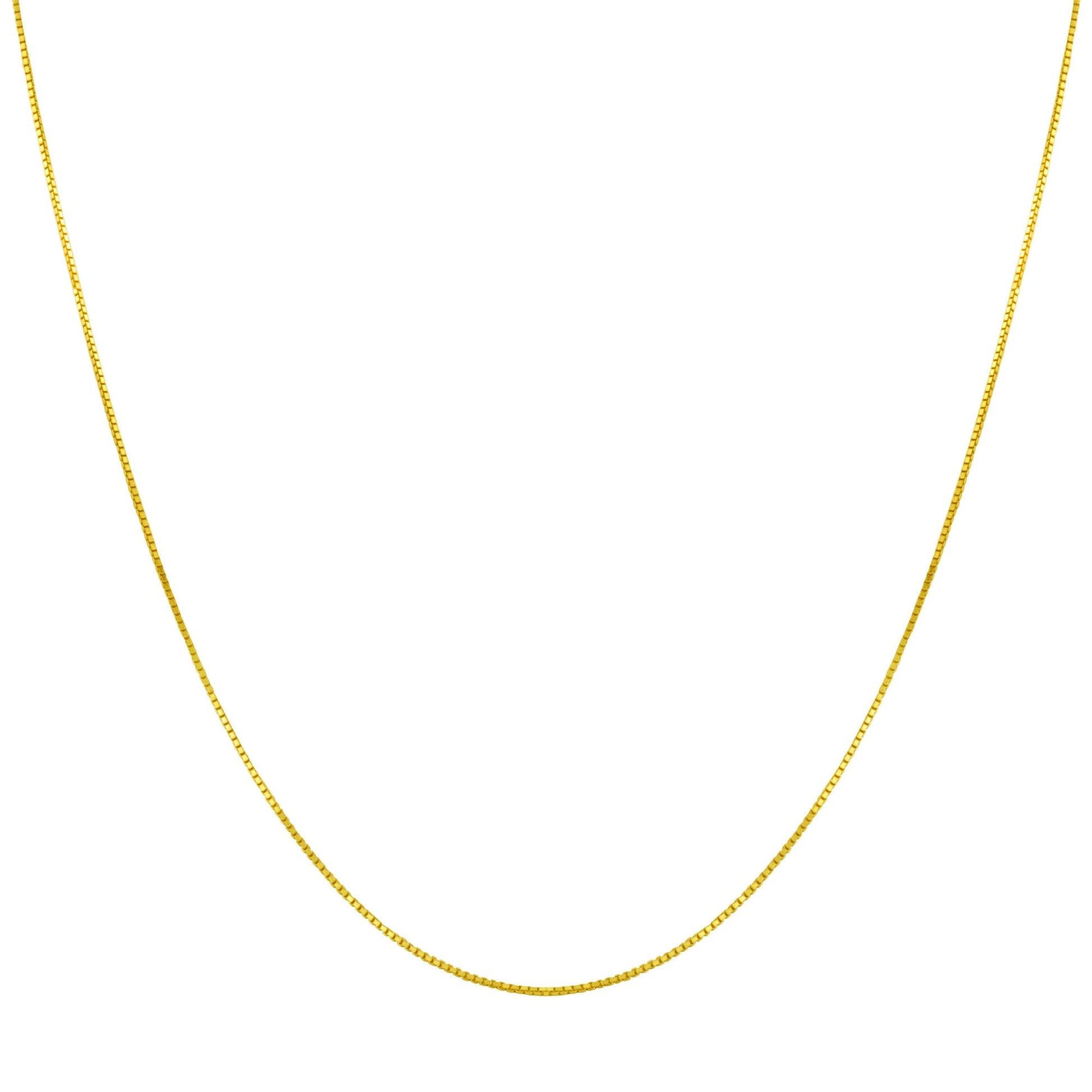 14k Gold 925 Sterling Silver Vermeil Box Chain Necklace - Gem Avenue