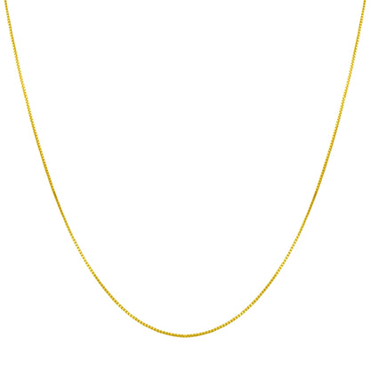 14k Gold 925 Sterling Silver Vermeil Box Chain Necklace - Gem Avenue