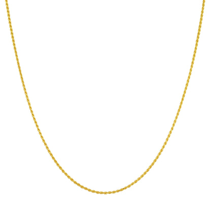 14k Gold over Sterling Silver Vermeil Rope Chain Necklace - Gem Avenue
