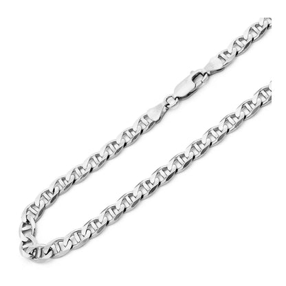 Italian 925 Sterling Silver 3mm Solid Wide Anchor Link Chain Necklace