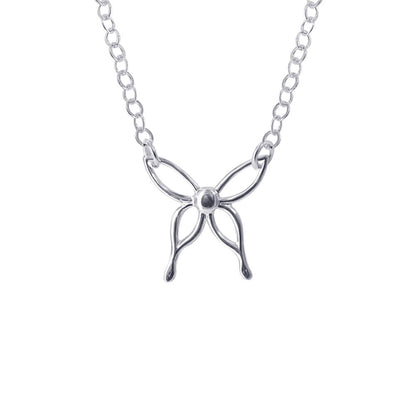 925 Sterling Silver Polished Finish Butterfly Pendant Chain Necklace - Gem Avenue