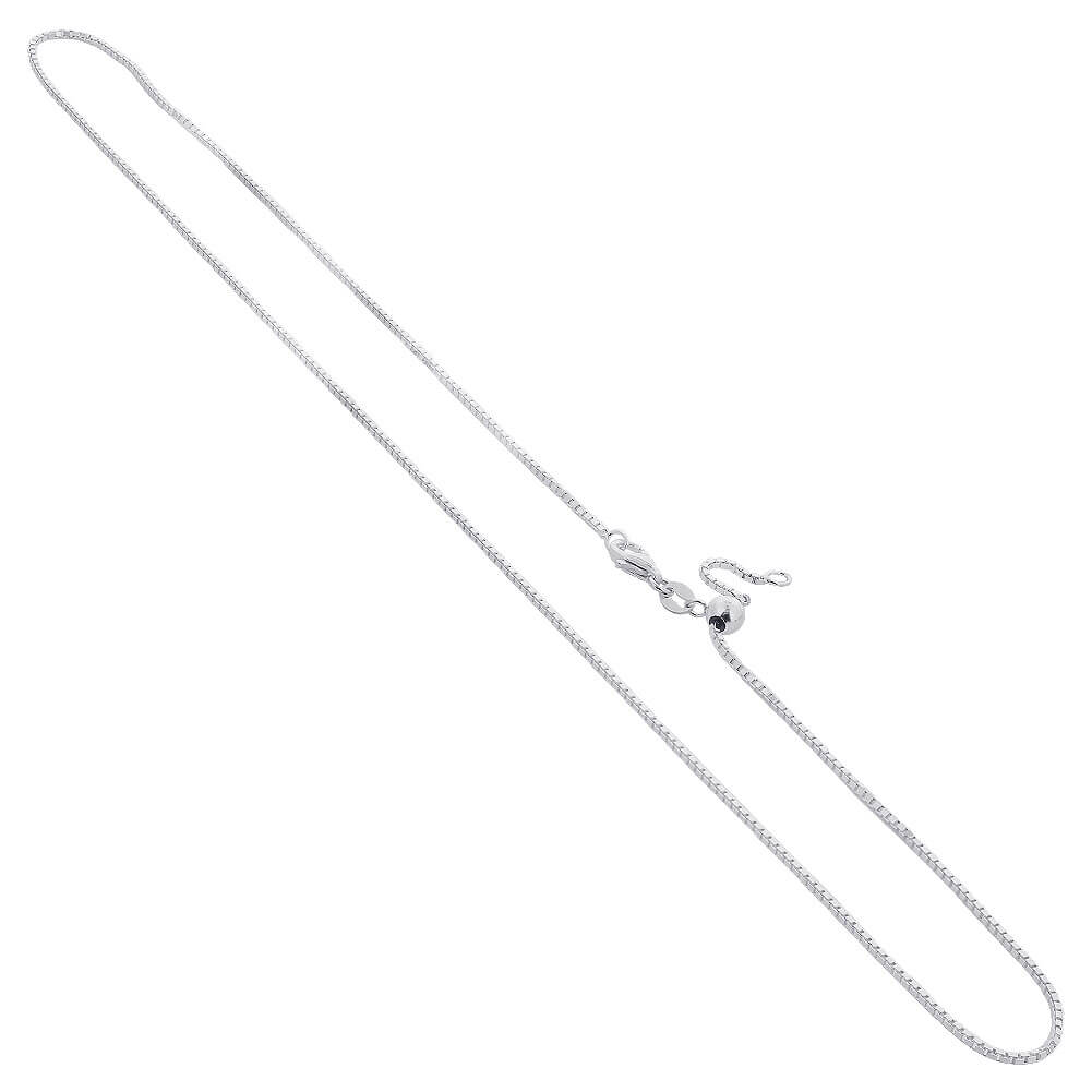 925 Sterling Silver Adjustable Box Chain Necklace - Gem Avenue
