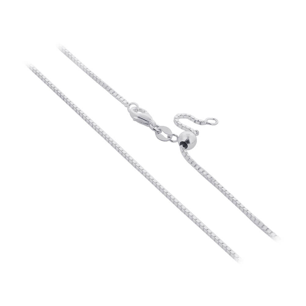 925 Sterling Silver Adjustable Box Chain Necklace - Gem Avenue