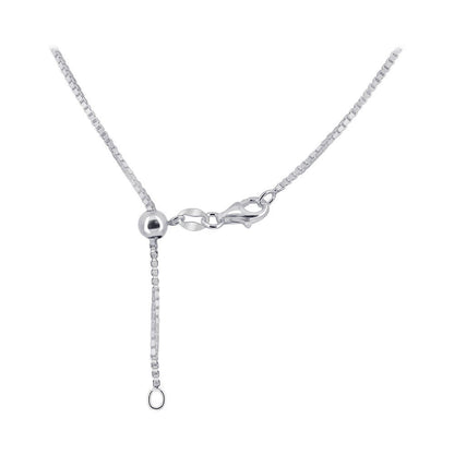 925 Sterling Silver Adjustable Box Chain Necklace - Gem Avenue