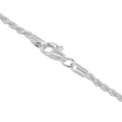 925 Italian Sterling Silver Faceted Cut Rope Chain Necklace - Gem Avenue