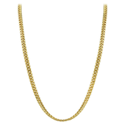 Gold Plated Italian 925 Sterling Silver Vermeil Curb/Cuban Chain Necklace - Gem Avenue