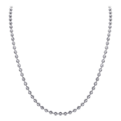 Italian 925 Sterling Silver Rhodium plated Moon Design Chain Necklace - Gem Avenue