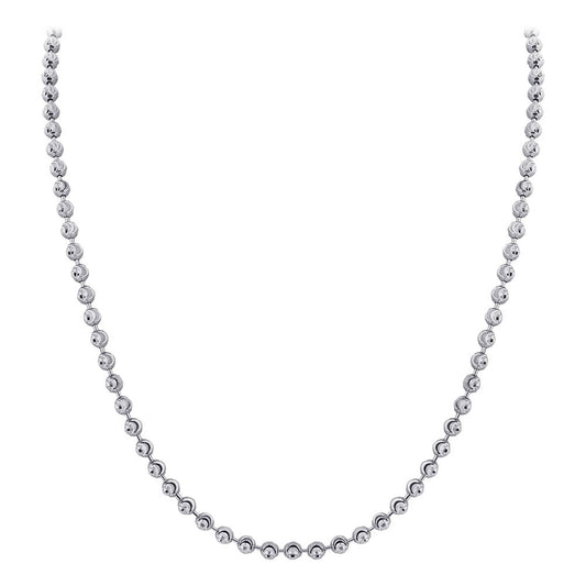 Italian 925 Sterling Silver Rhodium plated Moon Design Chain Necklace - Gem Avenue