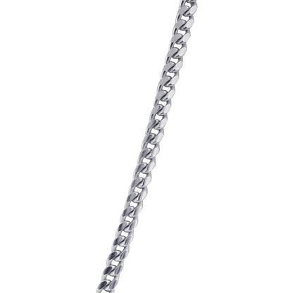 925 Sterling Silver with Rhodium Plating Curb/Cuban Chain Necklace - Gem Avenue