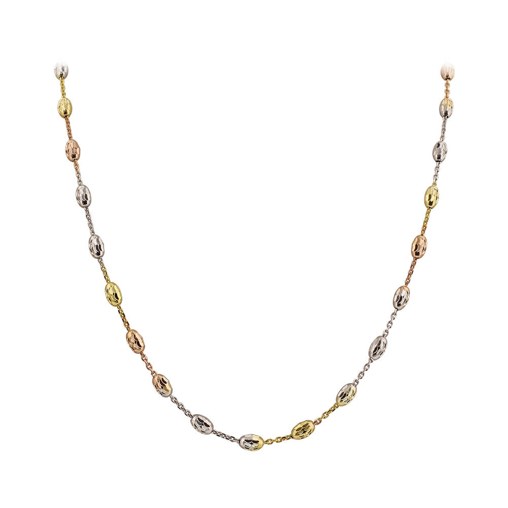 Tri Color Italian 925 Sterling Silver Chain Necklace - Gem Avenue