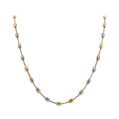 Tri Color Italian 925 Sterling Silver Chain Necklace - Gem Avenue