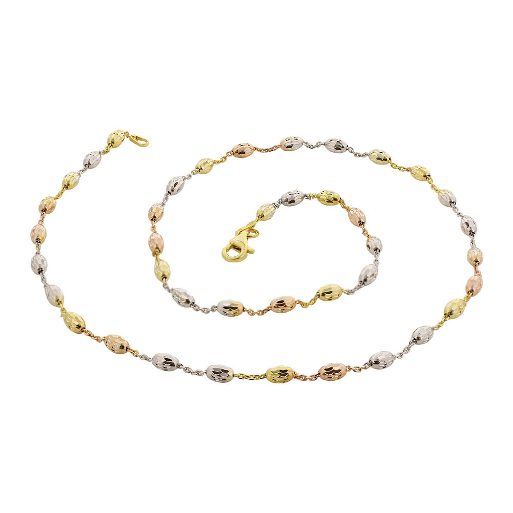 Tri Color Italian 925 Sterling Silver Chain Necklace - Gem Avenue